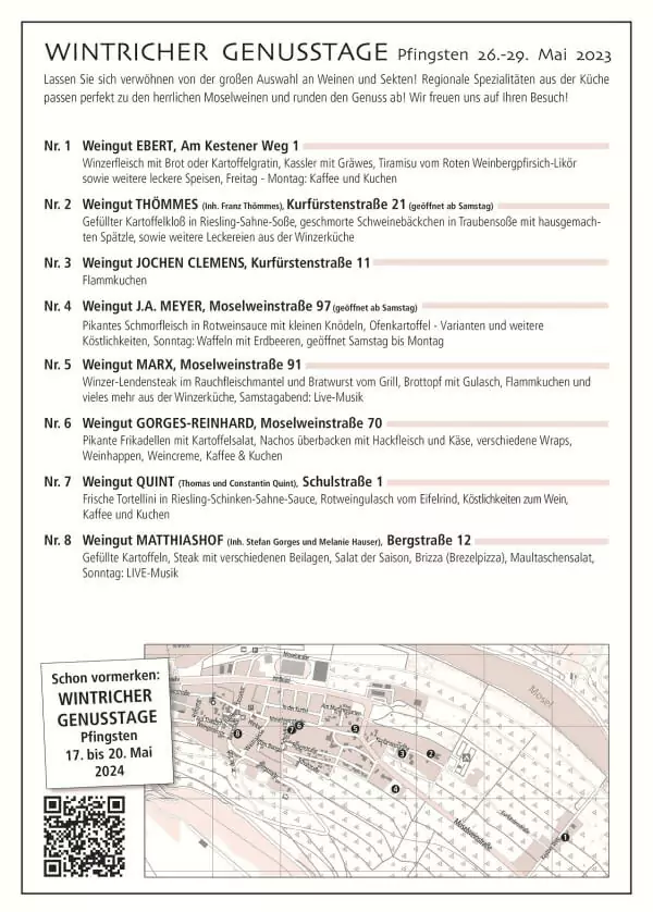 Wintrich Genusstage Stadtplan